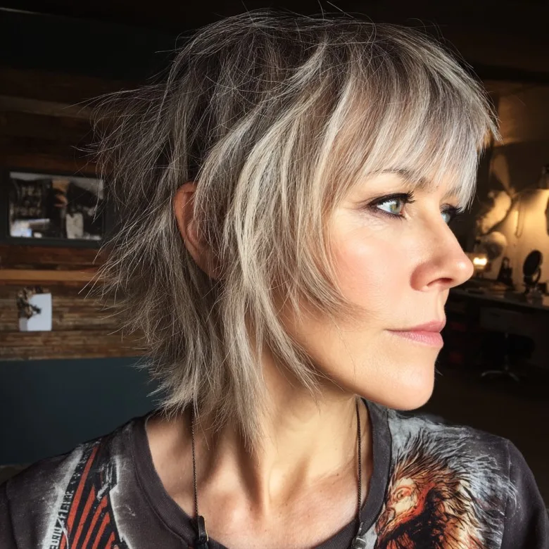 Textured Short Haircut with Feathered Layers