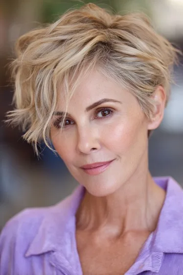 Textured Short Pixie Cut with Effortless Movement