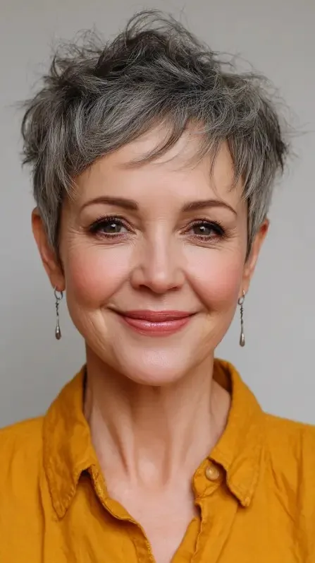 Textured Short Pixie Cut with Effortless Volume
