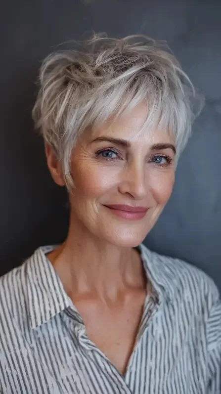 Textured Short Pixie Cut with Playful Volume