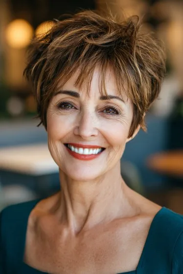 Textured Short Pixie Cut with Playful Volume