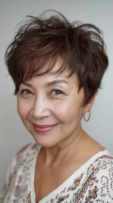 Textured Short Pixie Cut with Soft Lift