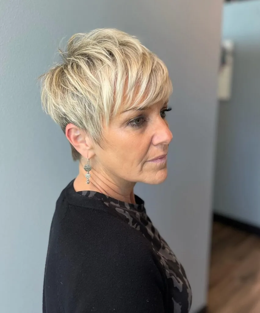 Textured Short Pixie Cut with Subtle Highlights