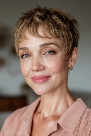 Textured Short Pixie Cut with Subtle Layers