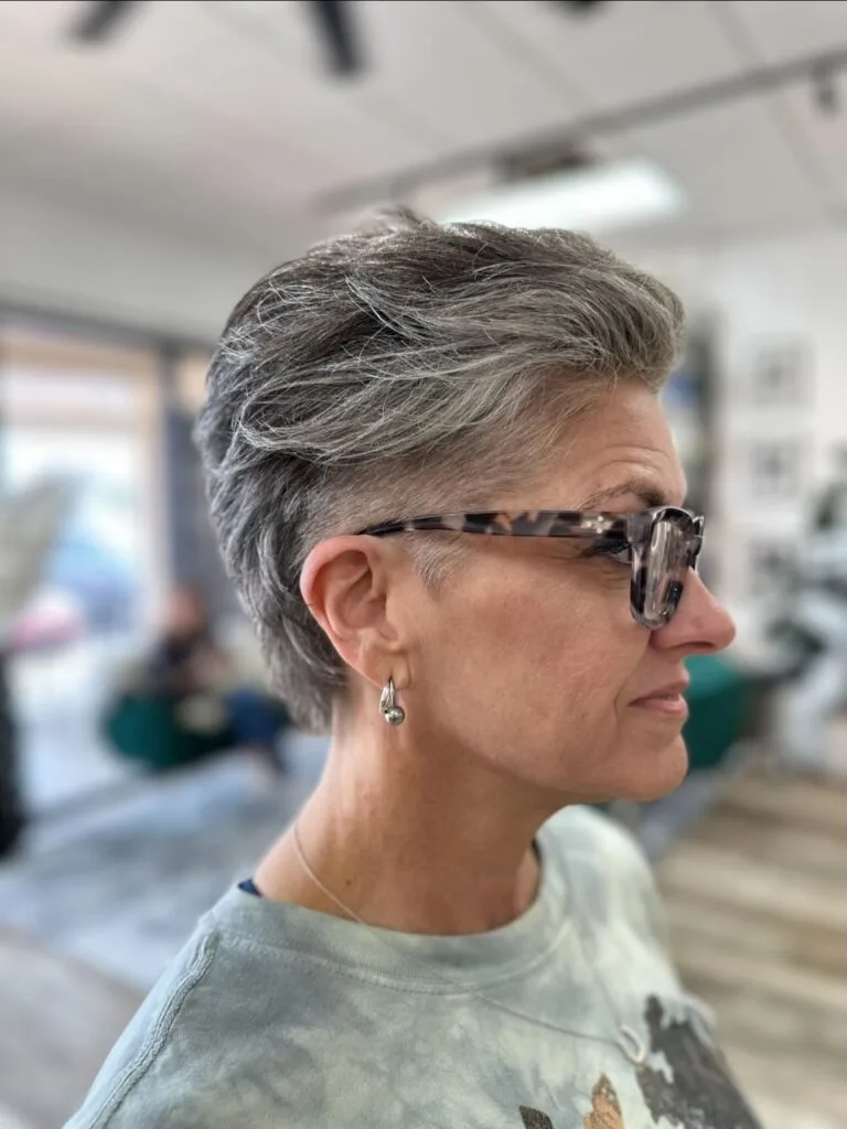 Textured Short Pixie with Edgy Undercut