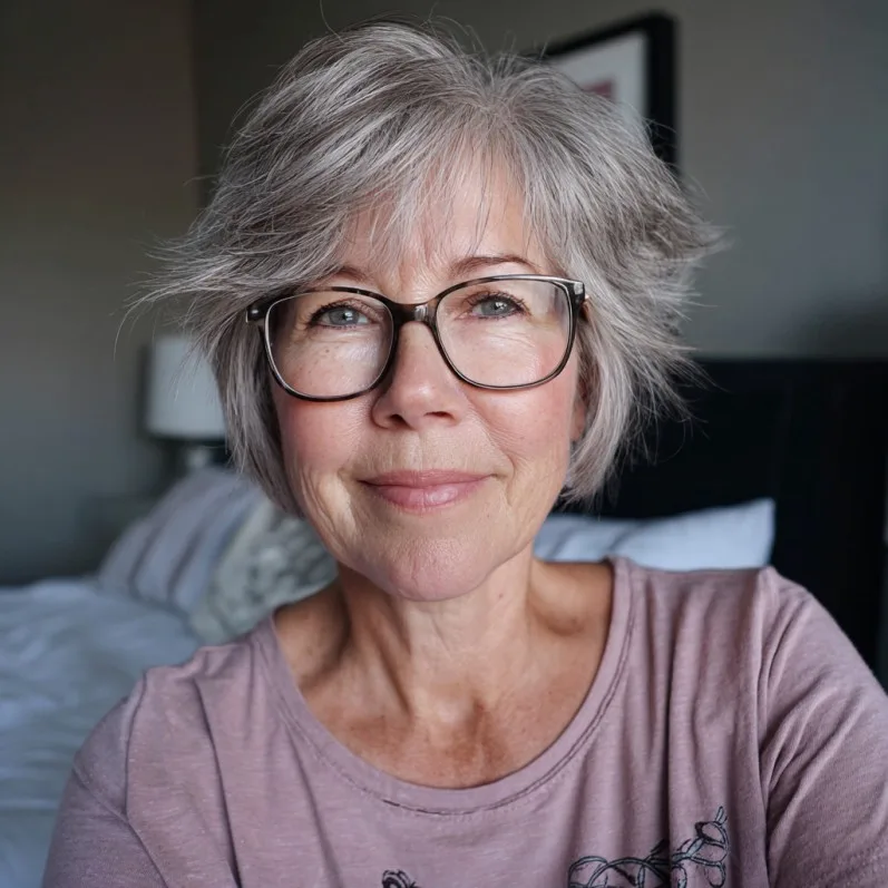 Textured Short Spiky Bob for Women Over 40