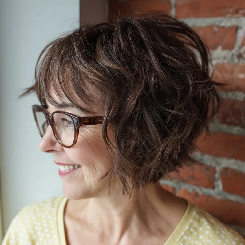 Textured Short Spiky Bob with Playful Layers