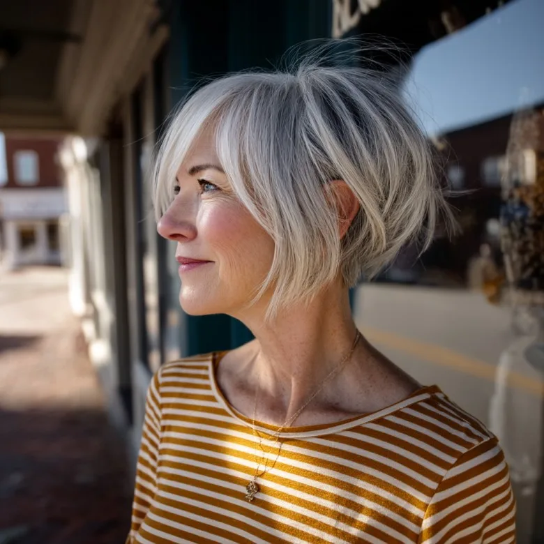 Textured Short Stacked Bob with Soft Layers