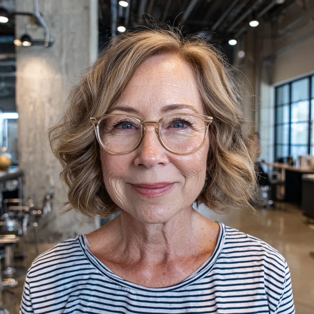 Textured Shoulder-Length Waves with Soft Highlights