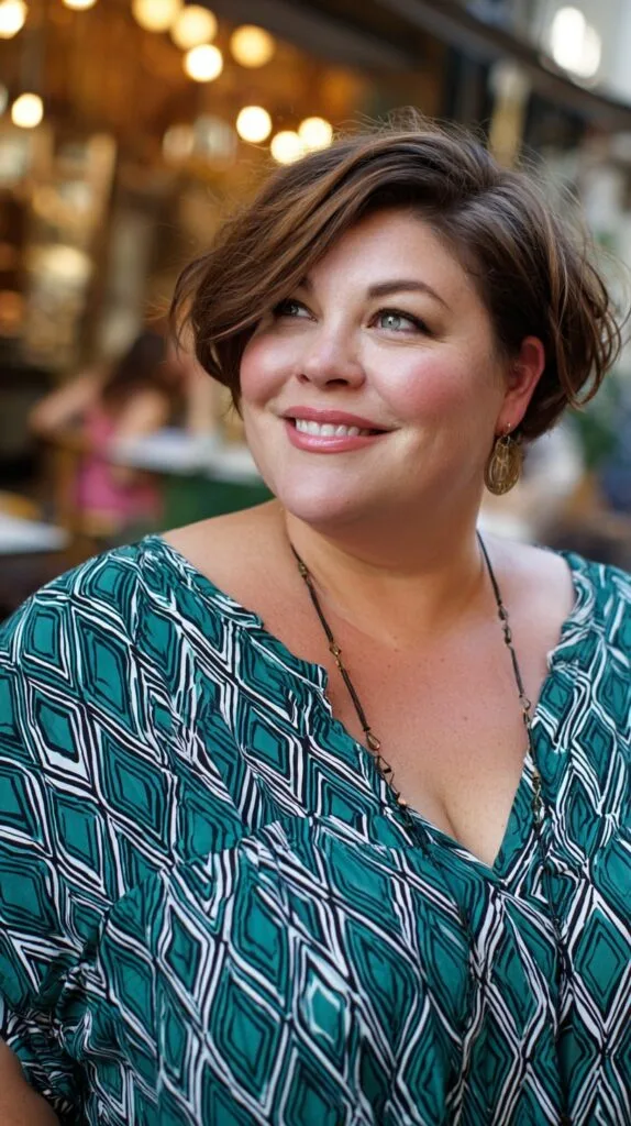 Textured Side-Swept Chin-Length Bob with Root Shadow and Crown Graduation
