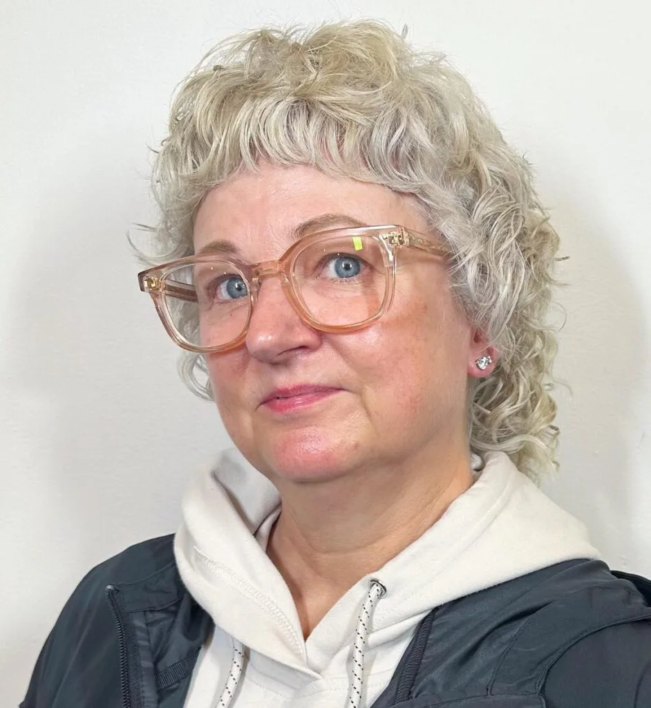 Textured Silver Shag with Defined Curls