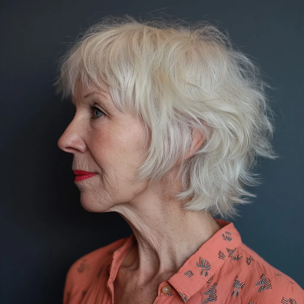 Textured Silver Shaggy Crop with Soft Layers