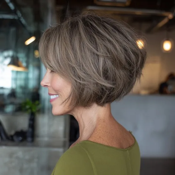 Textured Voluminous Bob with Soft Layers