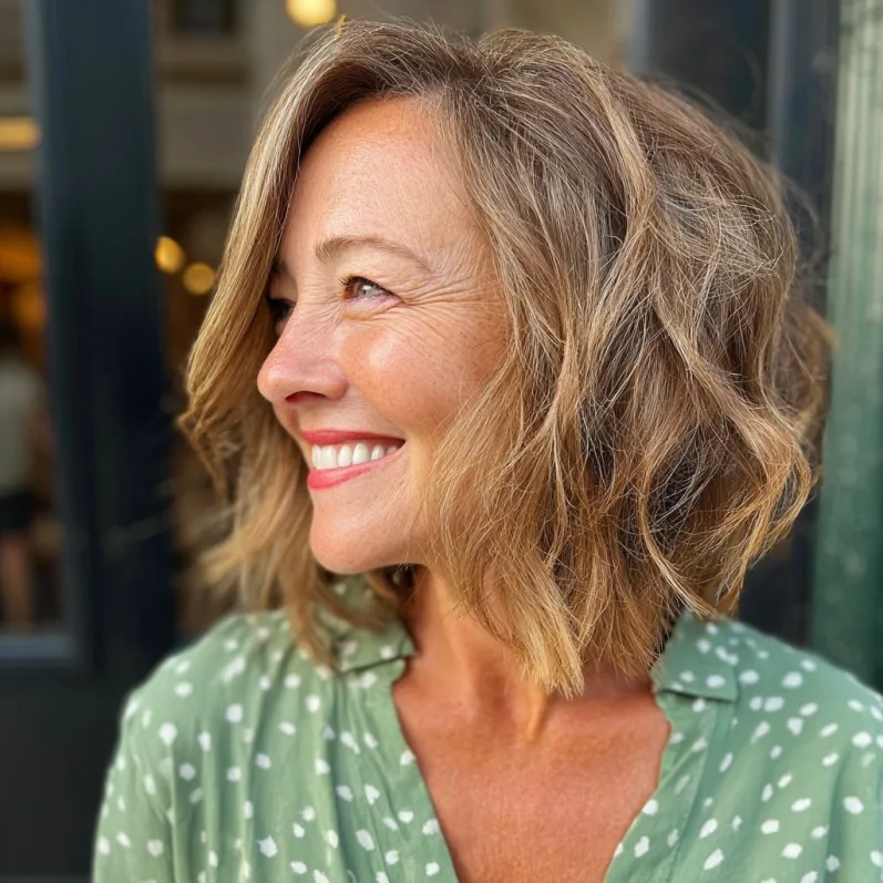 Textured Wavy Bob with Soft Layers