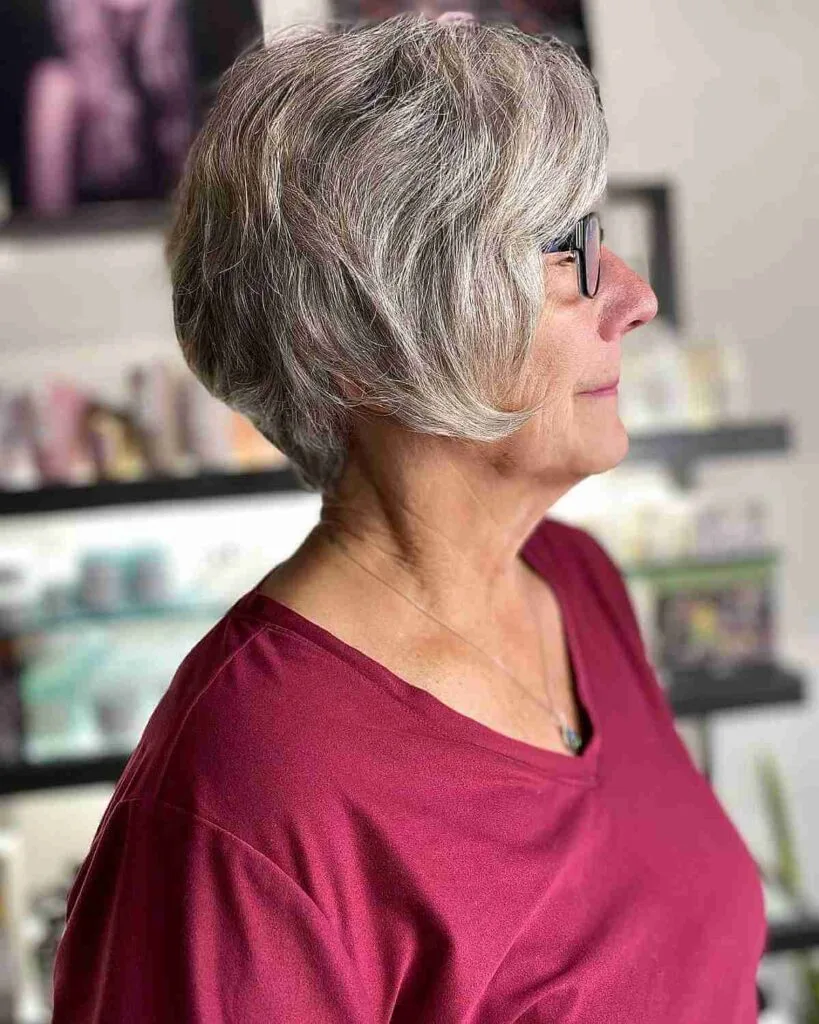 Trendy Bixie Cut with Front Layers for Older Ladies