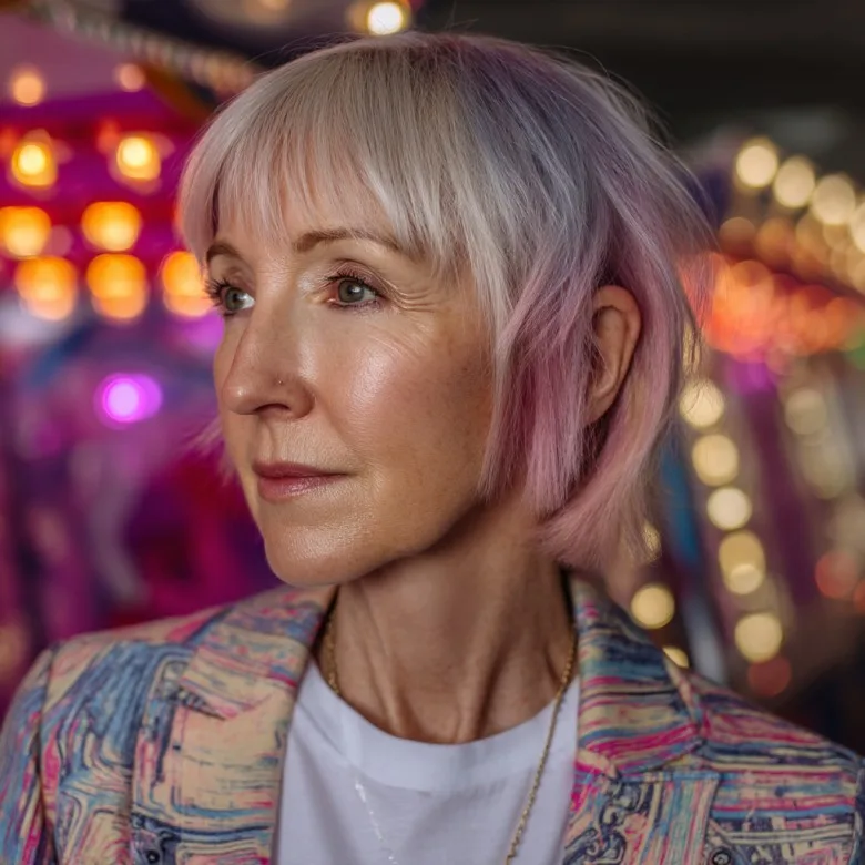 Trendy Textured Pixie with Pastel Highlights