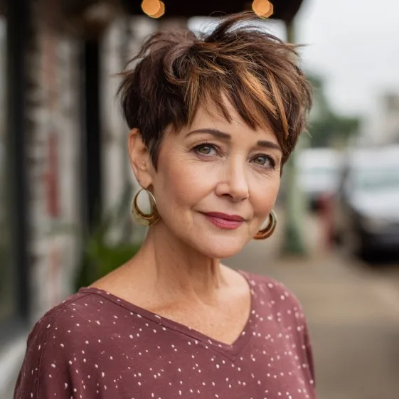 Trendy Textured Pixie with Subtle Highlights