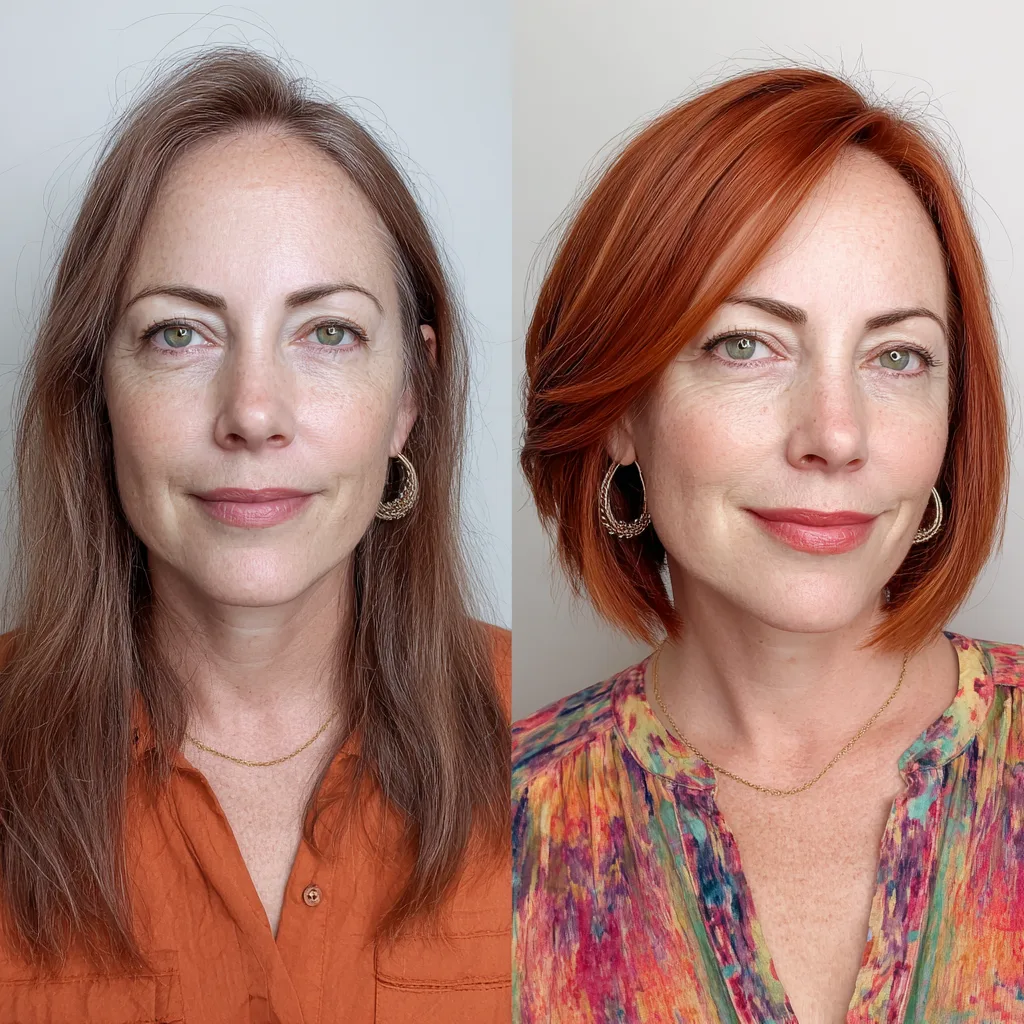 Vibrant Copper Bob with Subtle Layers