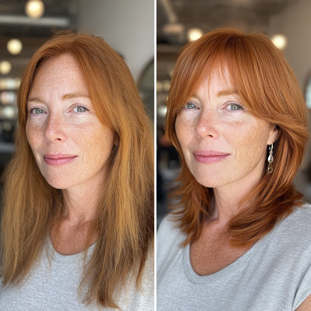 Vibrant Layered Bob with Long Side Bangs