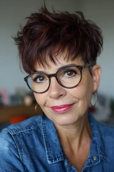 Vibrant Textured Pixie Cut with Playful Volume