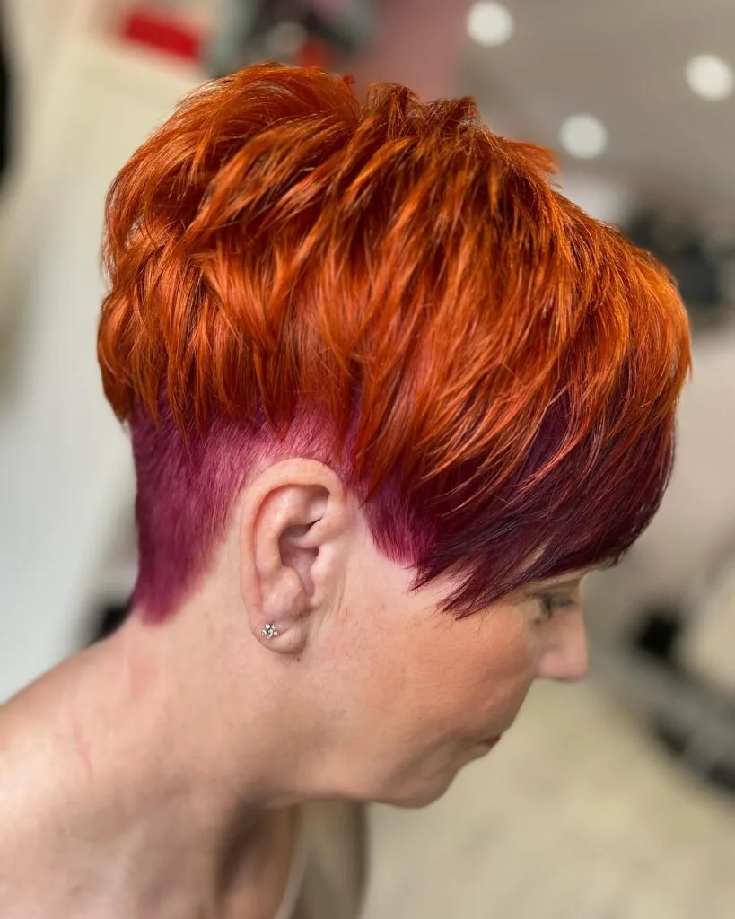 Vibrant Textured Pixie with Rich Color Contrast