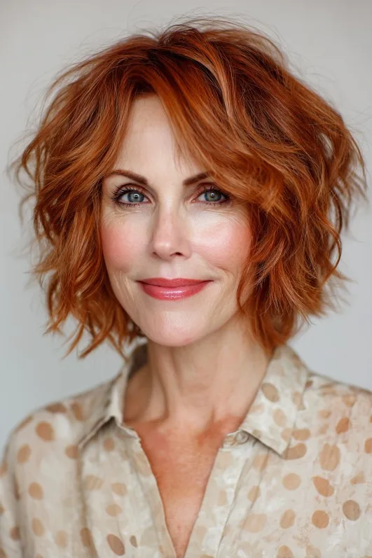 Vibrant Textured Shattered Bob with Soft Waves