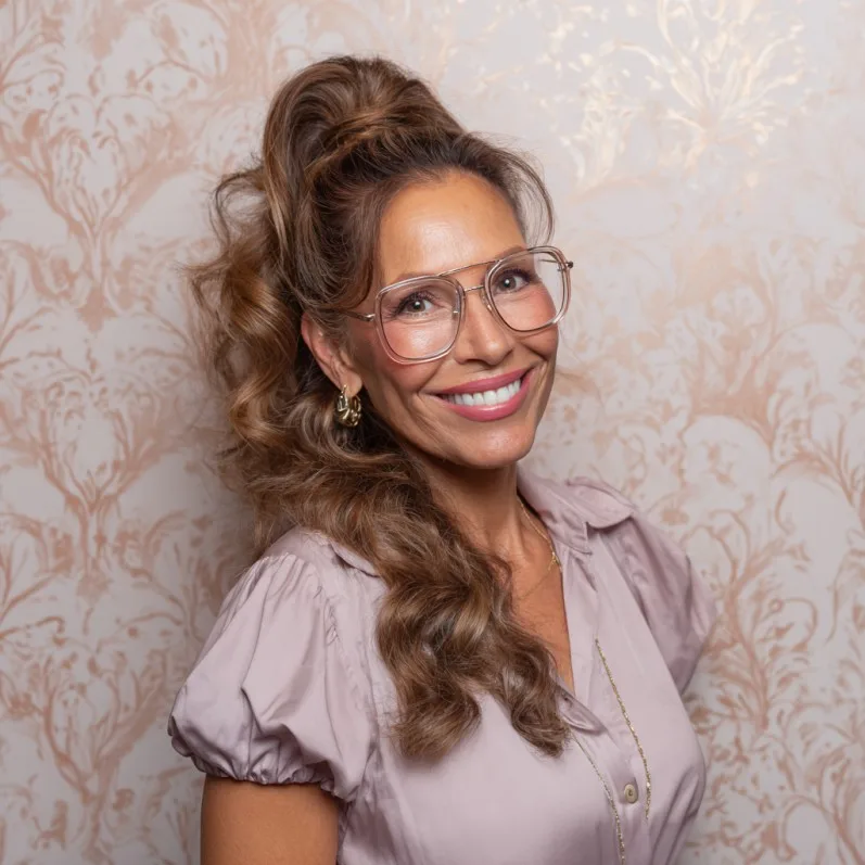 Voluminous Half-Up Curled Hairstyle