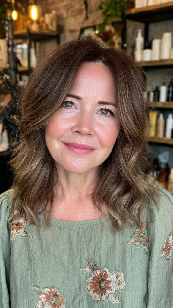 Warm Chestnut Waves with Subtle Layers