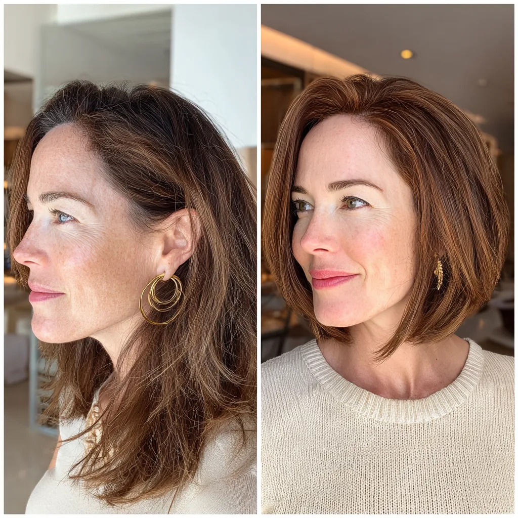 Warm Mahogany A-Line Bob with Soft Volume