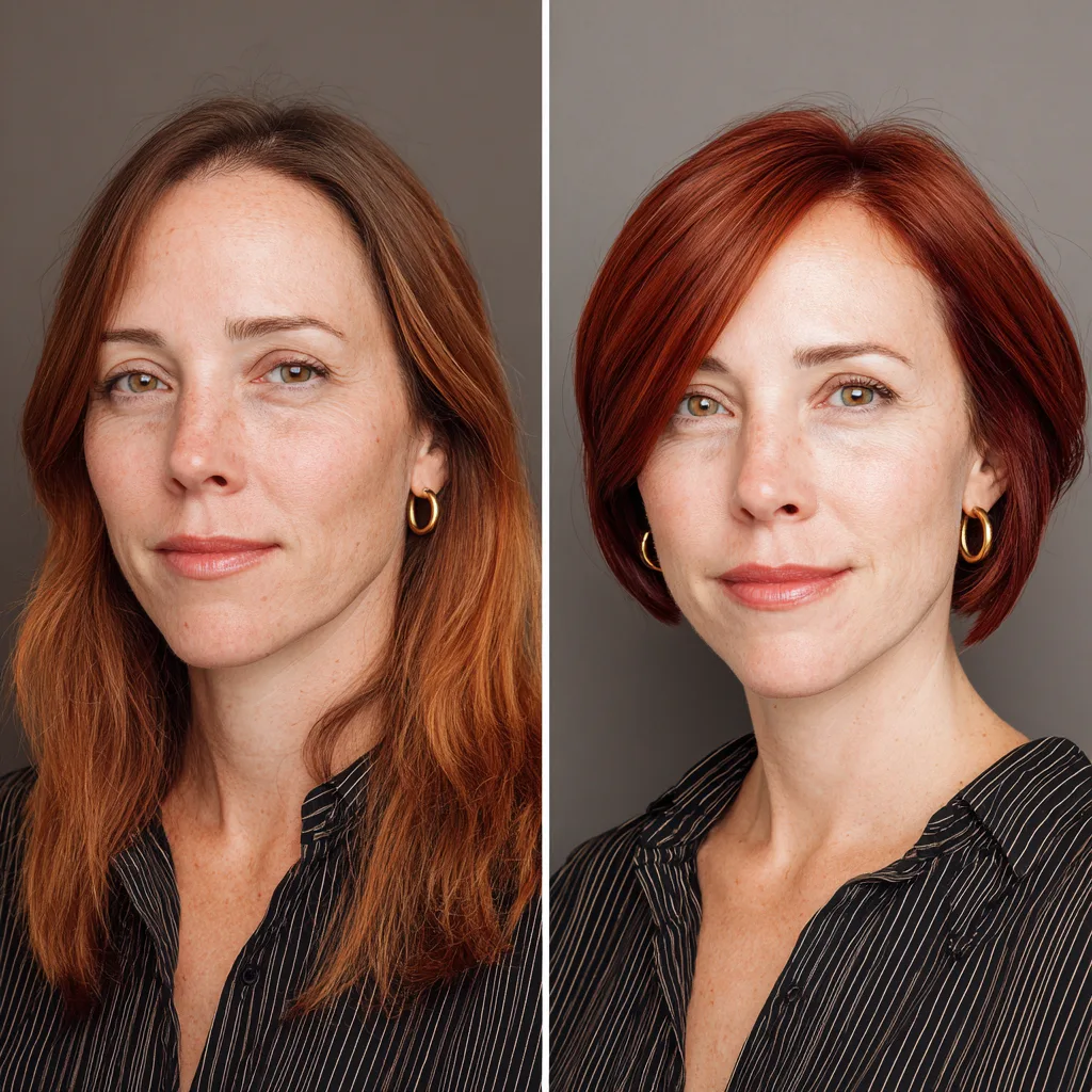 Bold Cherry Red Textured Bob with Subtle Layers
