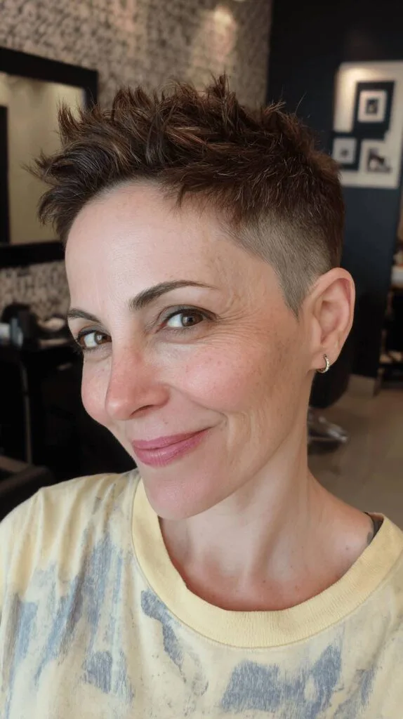 Bold Textured Short Spiky Cut with Faded Sides