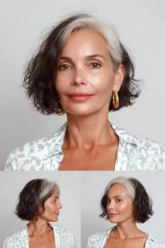 Bold White Streak Bob