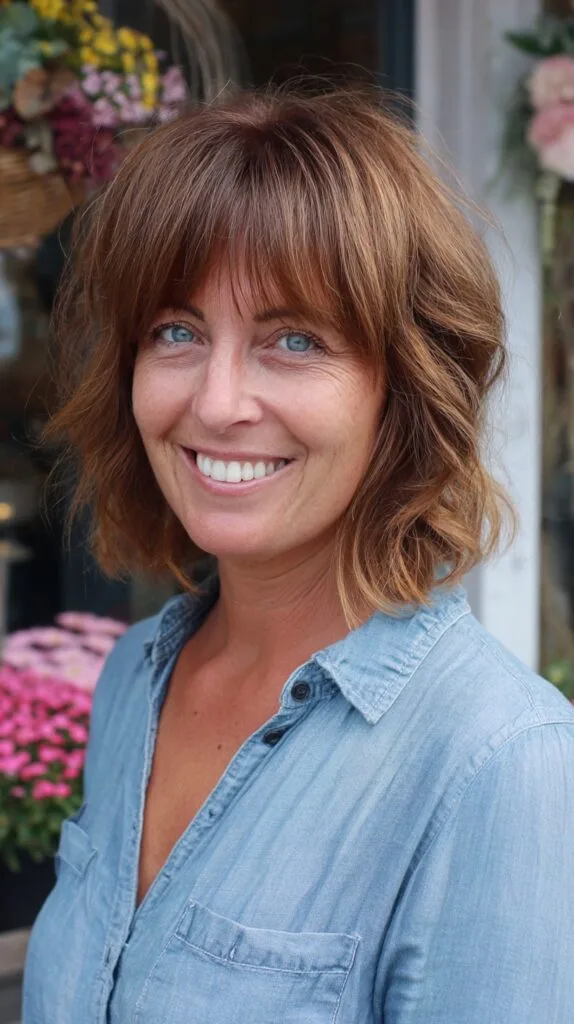 Brunette Shag with Sunkissed Highlights