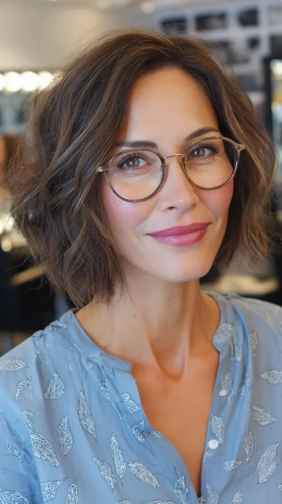 Brunette Textured Lob with Soft Waves