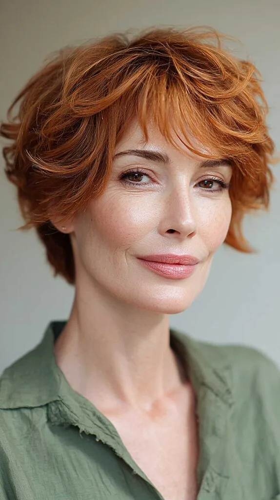 Burnished Copper Shaggy Bixie With Tousled Crown