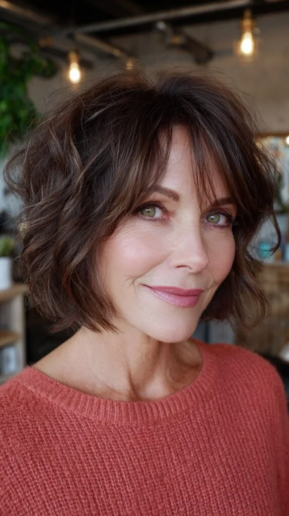 Charming Chestnut Tousled Bob