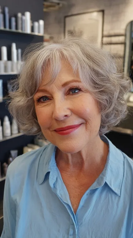 Charming Curly Mushroom Bob with Soft Volume