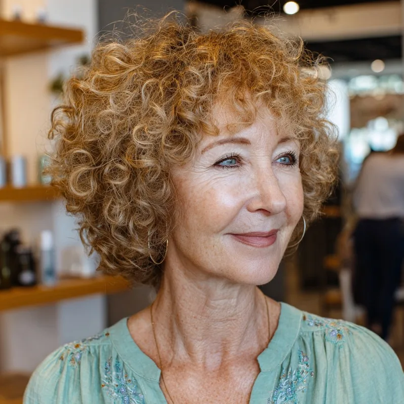 Charming Layered Curly Shag for Effortless Style