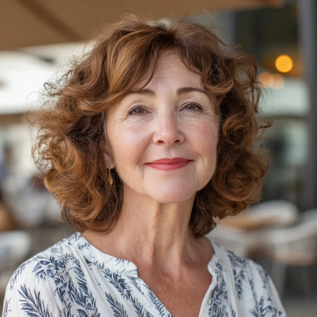 Charming Reddish Brown Soft Curly Layers