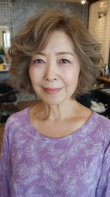 Charming Soft Curly Bob with Subtle Volume