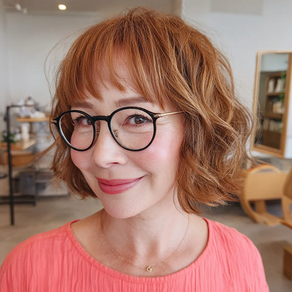 Charming Textured Bob with Gentle Waves