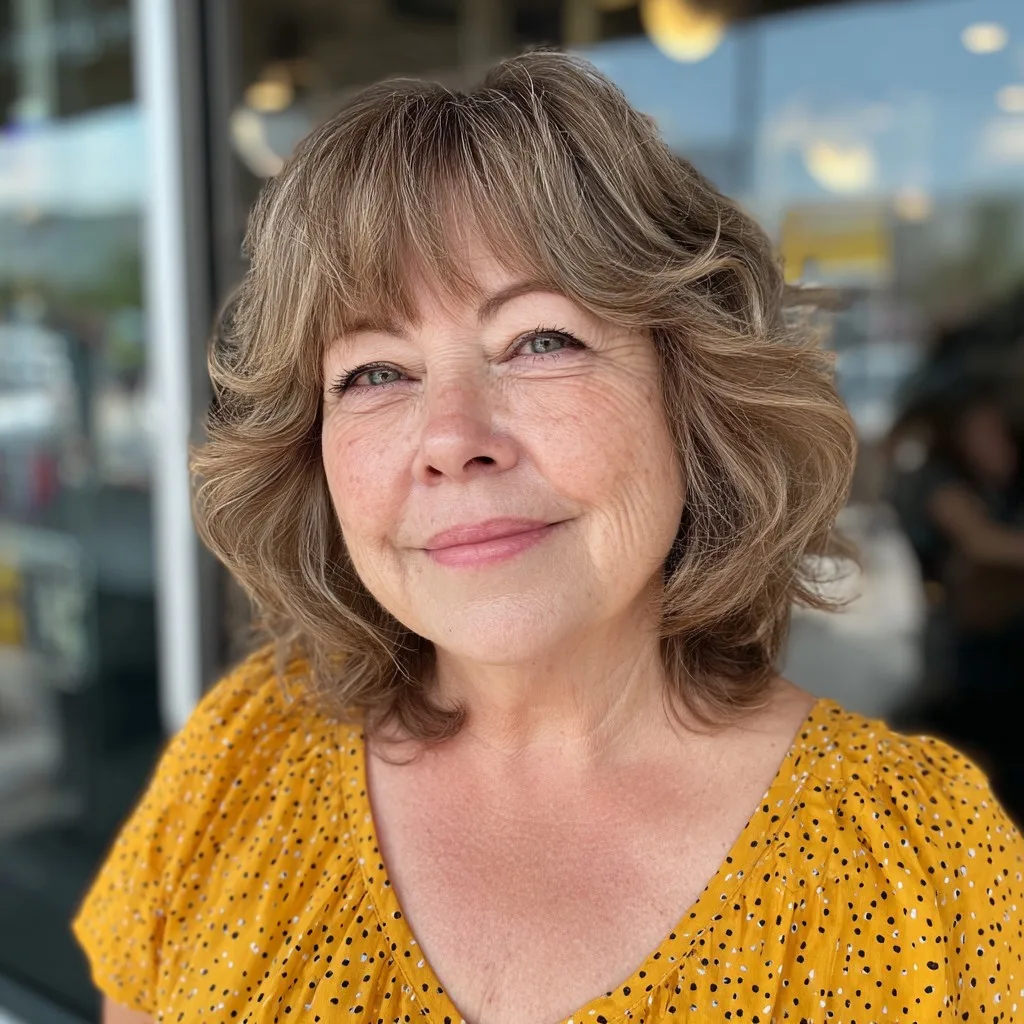 Charming Textured Mid-Length Cut with Soft Waves