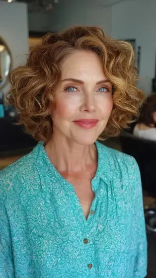 Charming Vintage Curly Bob with Defined Volume