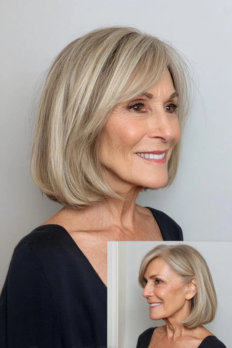 Chic Blonde Bob With Gray