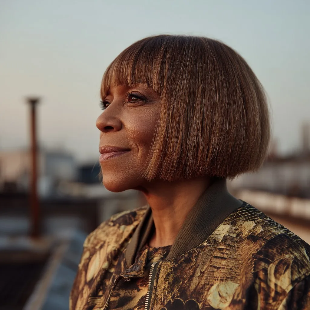 Chic Blunt Bob with Bangs for Effortless Style