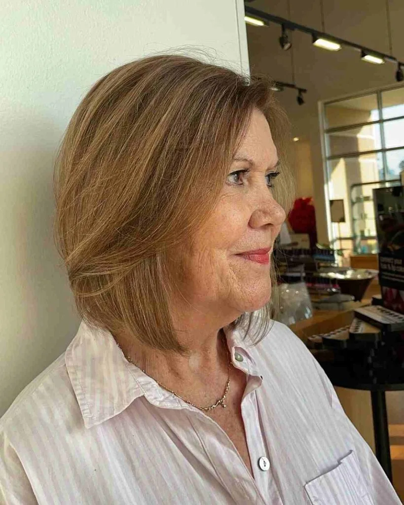 Chic Bob with Framing Layers for Mature Women