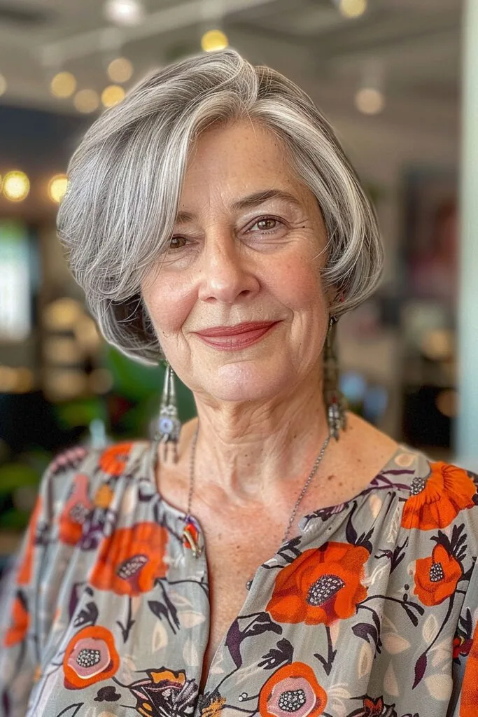 Chic Bob with Layers for 70-year-old ladies
