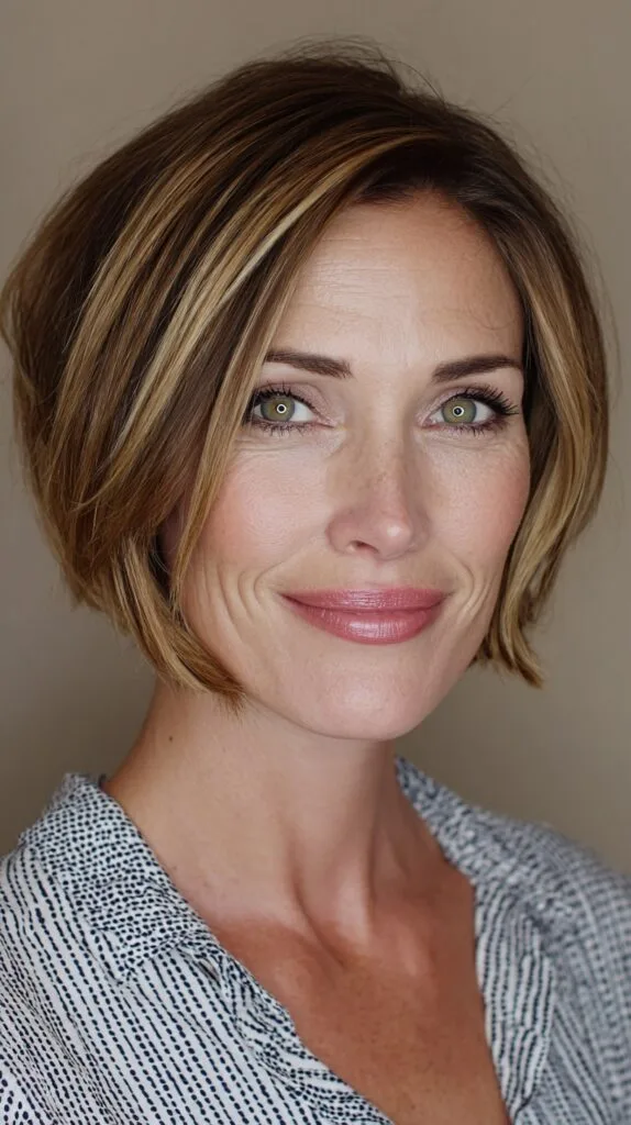 Chic Caramel Highlights with Soft Graduated Bob