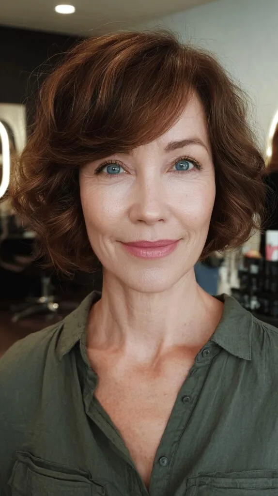 Chic Curly Bob with Soft Layers