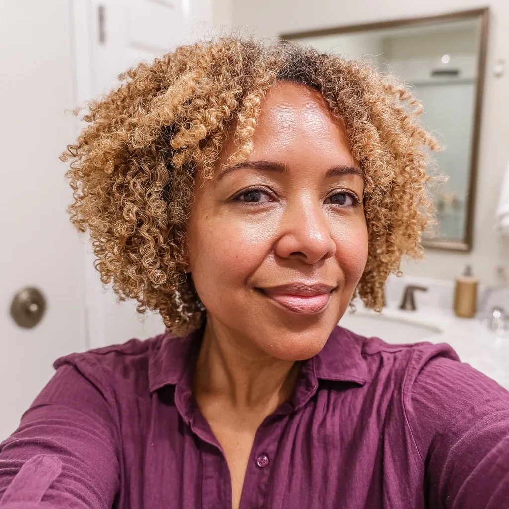 Chic Curly Cut with Lightened Ends